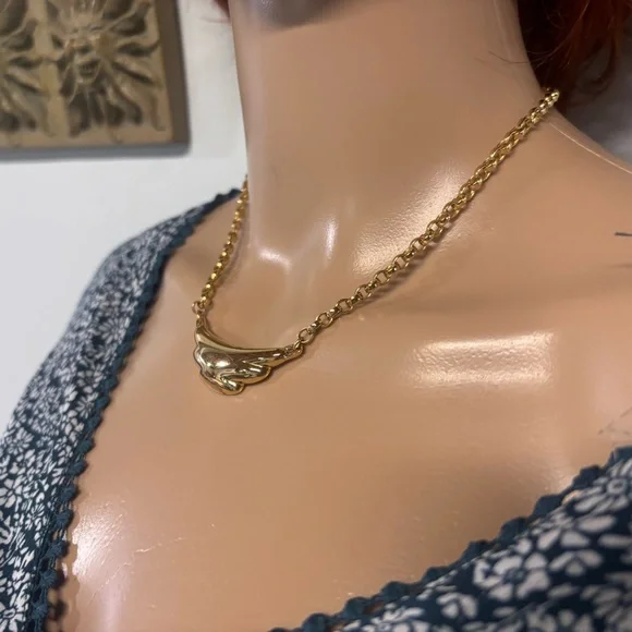 Vintage❤️Signed Monet Gold-Plated Free Bird Necklace - Picture 3 of 4